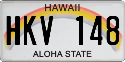 HI license plate HKV148