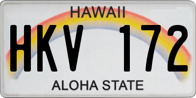 HI license plate HKV172