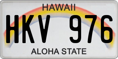 HI license plate HKV976