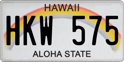 HI license plate HKW575