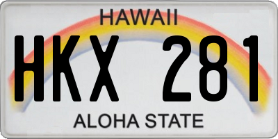 HI license plate HKX281