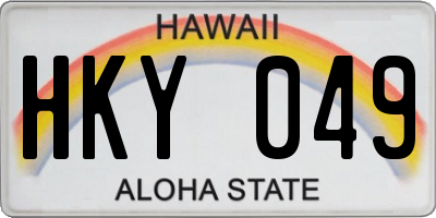 HI license plate HKY049