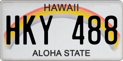 HI license plate HKY488