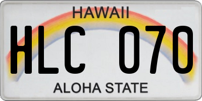 HI license plate HLC070