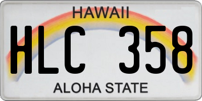 HI license plate HLC358