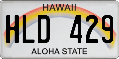 HI license plate HLD429
