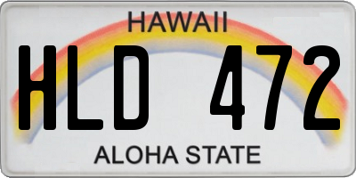 HI license plate HLD472