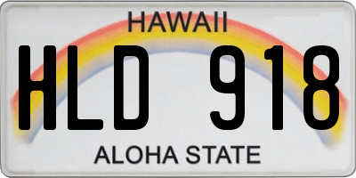 HI license plate HLD918