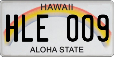 HI license plate HLE009