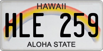 HI license plate HLE259