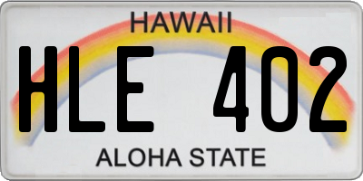 HI license plate HLE402