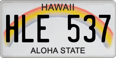 HI license plate HLE537