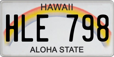 HI license plate HLE798