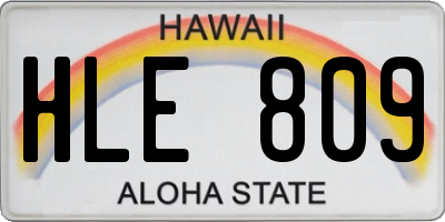 HI license plate HLE809