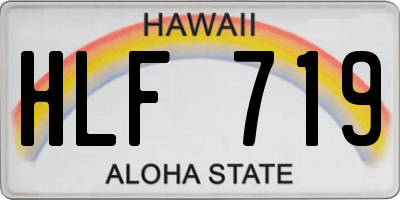 HI license plate HLF719