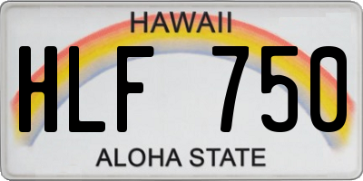 HI license plate HLF750