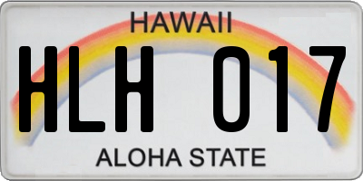 HI license plate HLH017