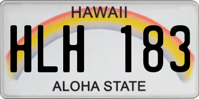HI license plate HLH183