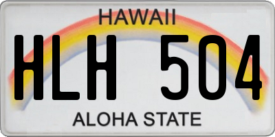 HI license plate HLH504