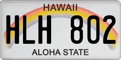 HI license plate HLH802