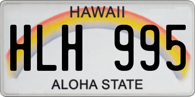 HI license plate HLH995