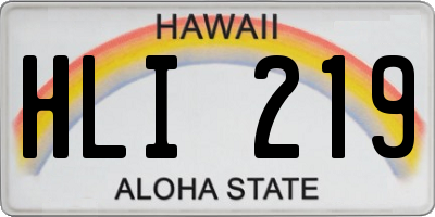 HI license plate HLI219