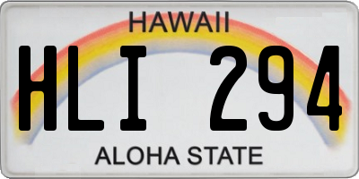 HI license plate HLI294
