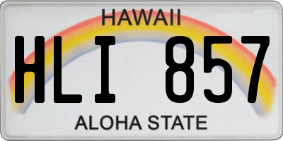 HI license plate HLI857
