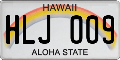 HI license plate HLJ009