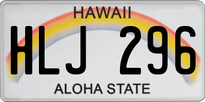 HI license plate HLJ296