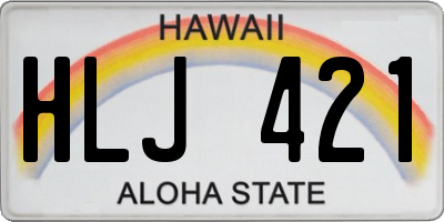 HI license plate HLJ421