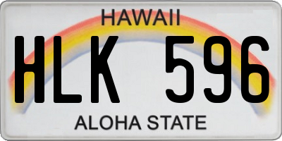 HI license plate HLK596
