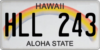 HI license plate HLL243