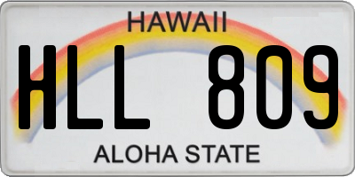 HI license plate HLL809