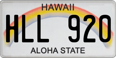 HI license plate HLL920