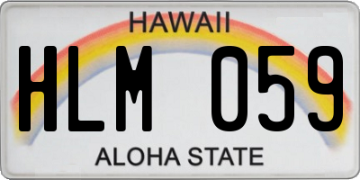 HI license plate HLM059
