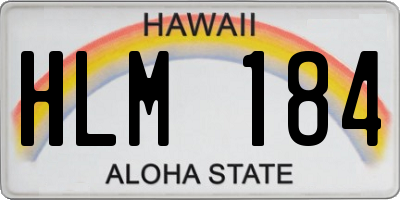 HI license plate HLM184