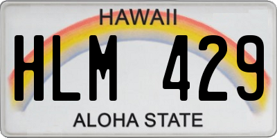 HI license plate HLM429