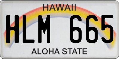 HI license plate HLM665