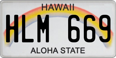HI license plate HLM669