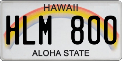 HI license plate HLM800