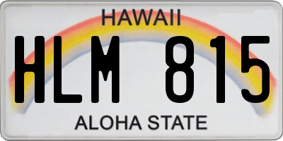 HI license plate HLM815