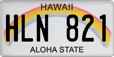 HI license plate HLN821