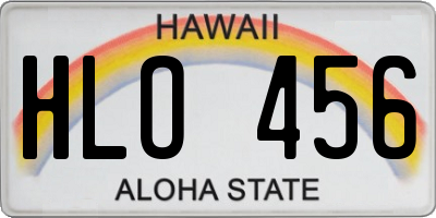 HI license plate HLO456