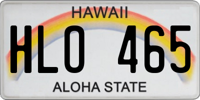 HI license plate HLO465