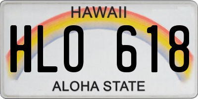 HI license plate HLO618