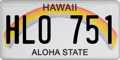 HI license plate HLO751
