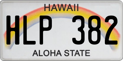 HI license plate HLP382