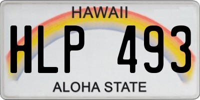 HI license plate HLP493