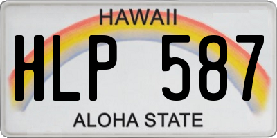 HI license plate HLP587